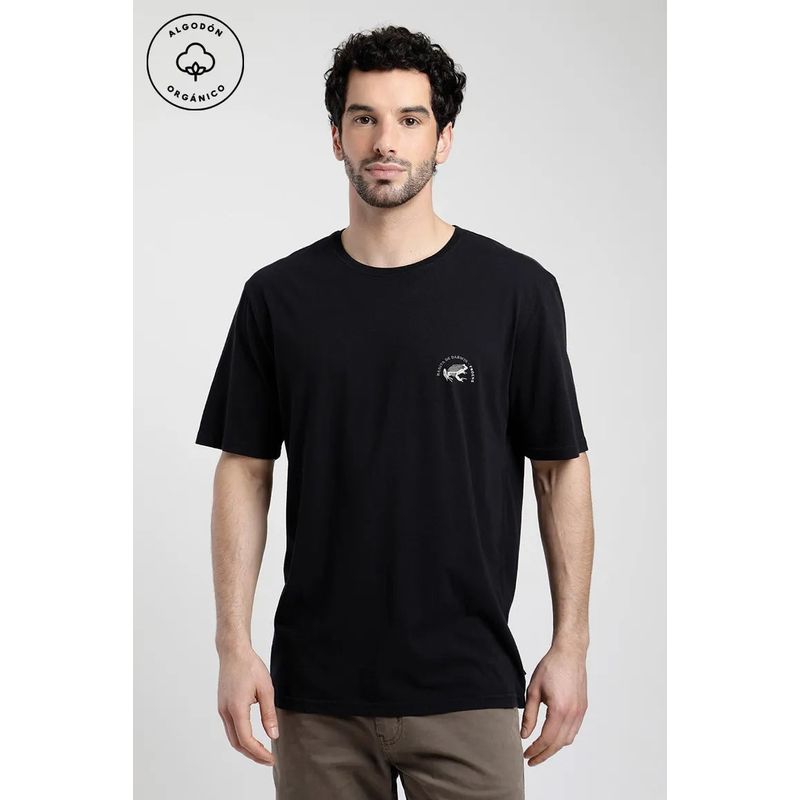 FROENS - Polera Manga Corta Hombre Ranas Negro Froens