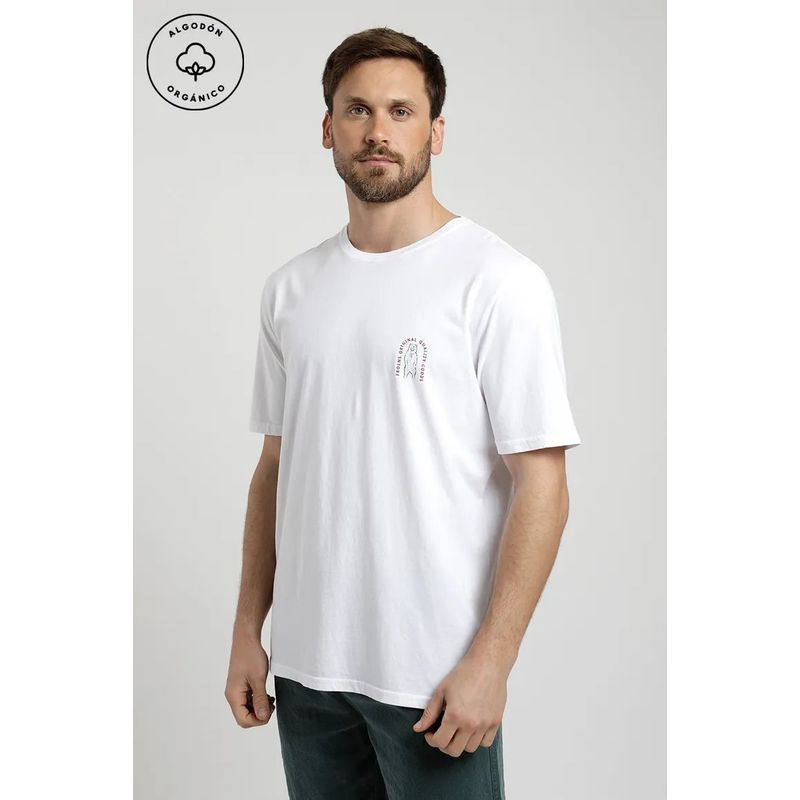 FROENS - Polera Manga Corta Hombre Forest Blanco Froens