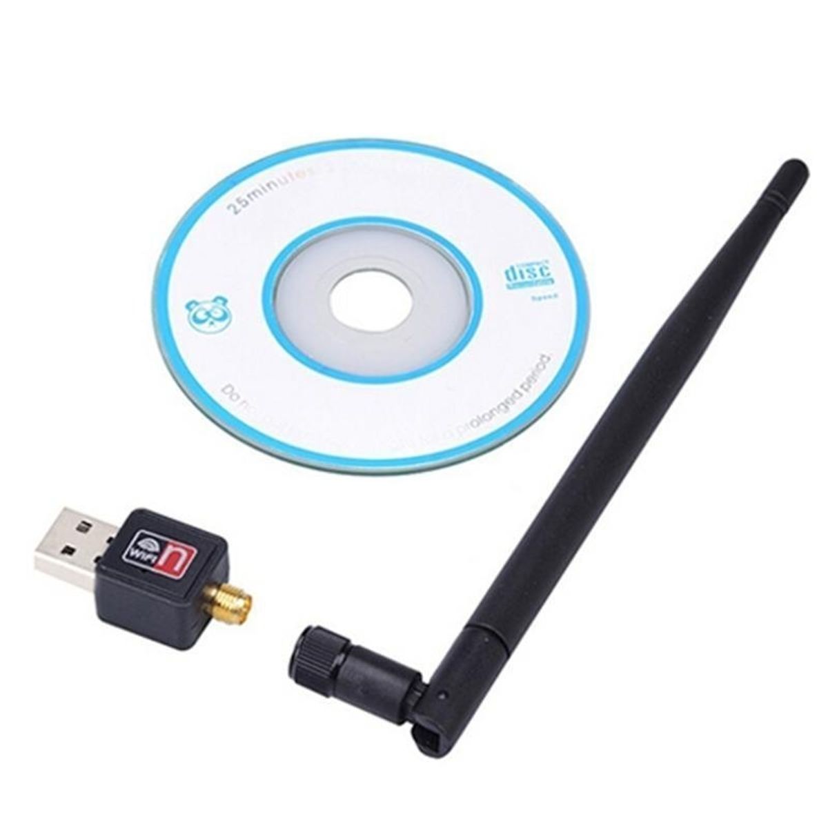 GENERICO - Mini Adaptador Wifi Lan Usb 2.0 + Antena 300 Mbps