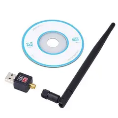 GENERICO - Mini Adaptador Wifi Lan Usb 2.0 + Antena 300 Mbps
