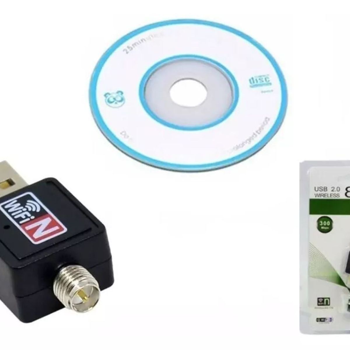 GENERICO - Mini Adaptador Wifi Lan Usb 2.0 + Antena 300 Mbps