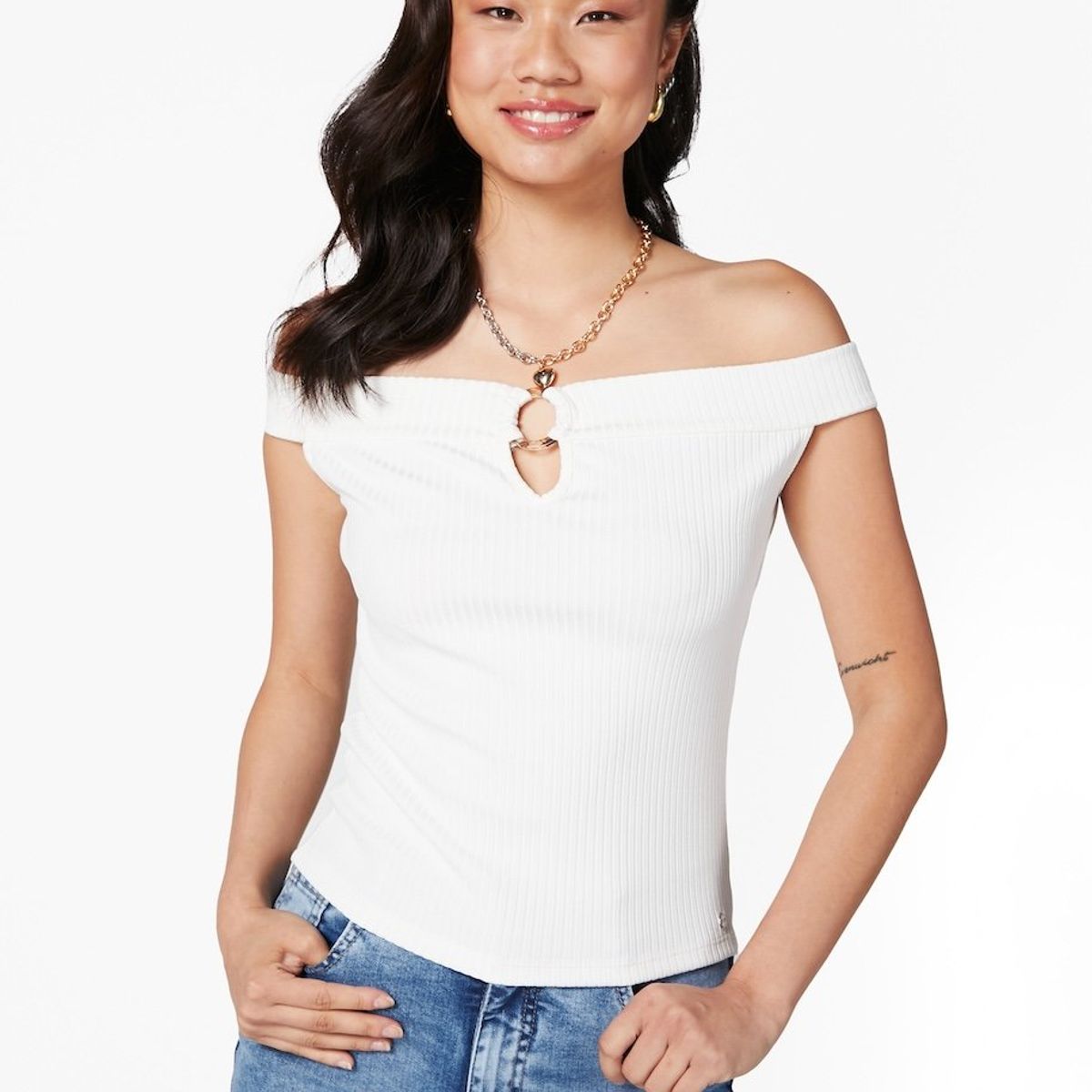 EFESIS - POLERA SORA REGULAR BARDOT C ARGOLLA - Crema