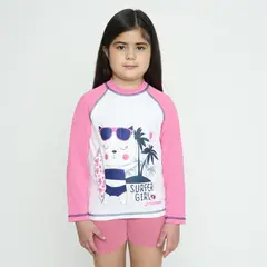 SPOGA - Polera Natación Niña UV Blanca