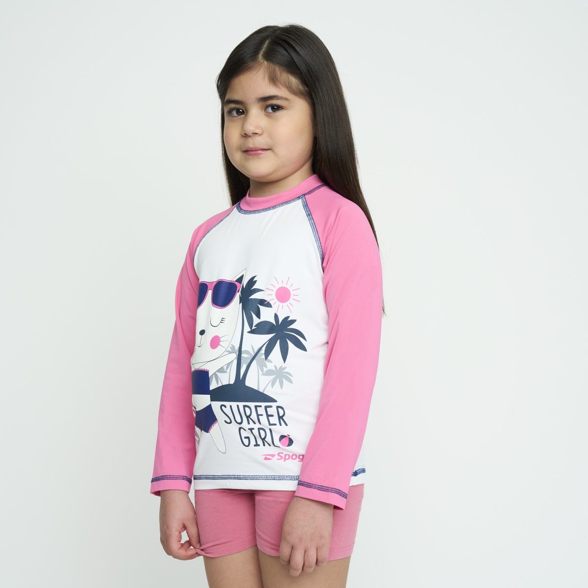 SPOGA - Polera Natación Niña Spoga UV Blanca