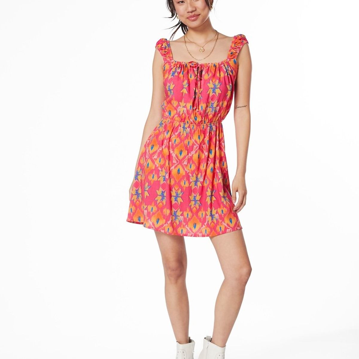 EFESIS - VESTIDO LUND ELASTICOS ESPALDA FUCSIA - Fucsia