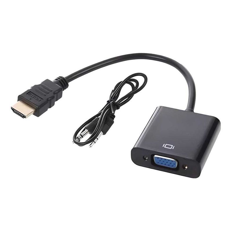 GENERICO - Adaptador Convertidor Hdmi A Vga Con Plug 3.5 + Cable Audio