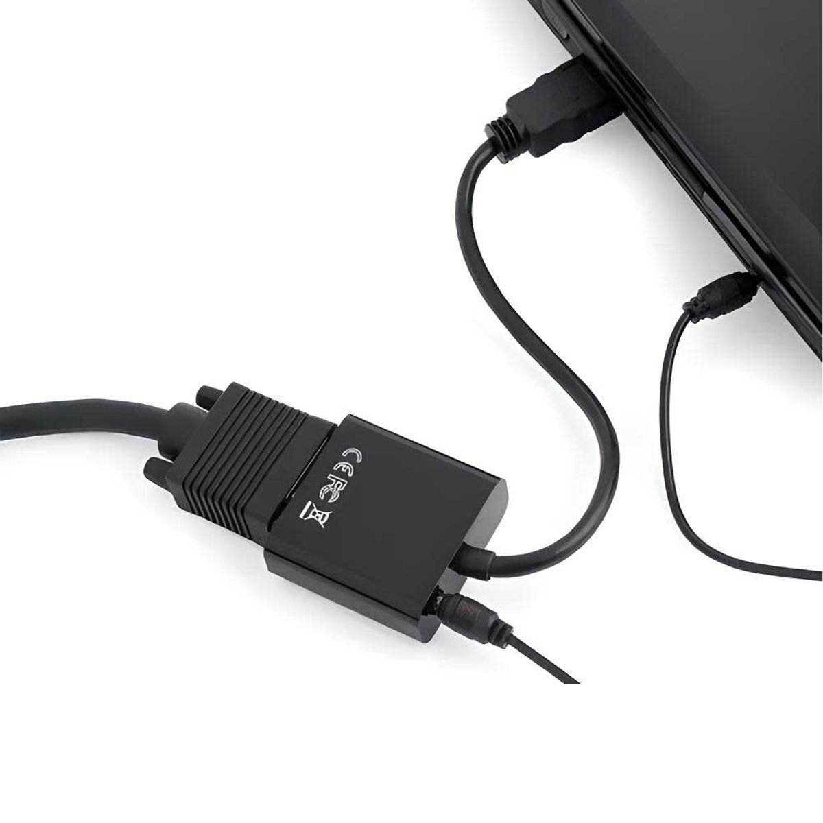 GENERICO - Adaptador Convertidor Hdmi A Vga Con Plug 3.5 + Cable Audio
