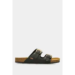 VELEZ - Vélez Sandalia Plana Pilos Cuero Mujer Suela Corcho Negro