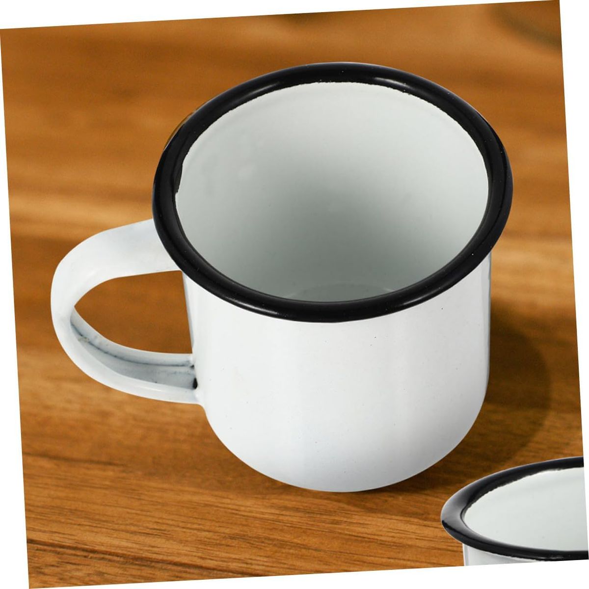 GENERICO - Tazón Blanco Enlozado Para Sublimación borde Negro 5 Unidades