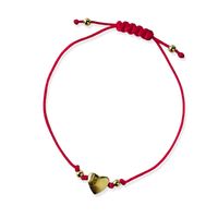 Pulsera Corazón Satinado Enchapado Oro 18K Ajustable