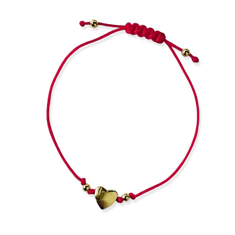 ANDREA COGGIOLA JOYAS - Pulsera Corazón Satinado Enchapado Oro 18K Ajustable