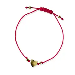 ANDREA COGGIOLA JOYAS - Pulsera Corazón Satinado Enchapado Oro 18K Ajustable
