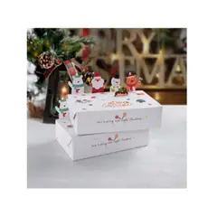 GENERICO - Cajas de regalo de papel kraft de Navidad alegre