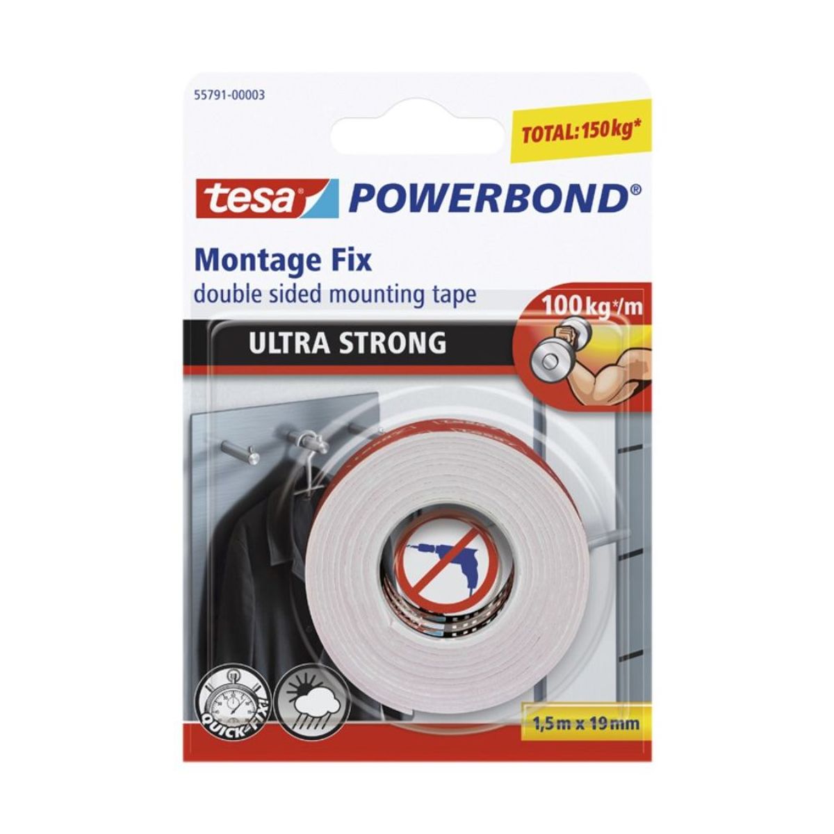 TESA - CINTA DOBLE FAZ ULTRA FUERTE 100 KGMETRO 19MM X 15MTS