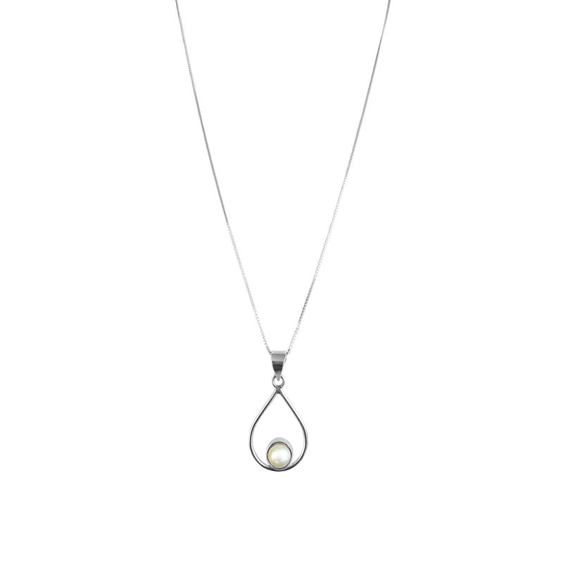 ANDREA COGGIOLA JOYAS - Collar Gota Calada Perla De Río Plata Fina 925