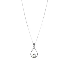 ANDREA COGGIOLA JOYAS - Collar Gota Calada Perla De Río Plata Fina 925