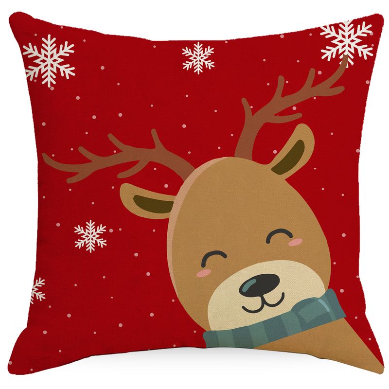 GENERICO - Funda Cojin Navideño Poliéster Flax 45x45cm Reno