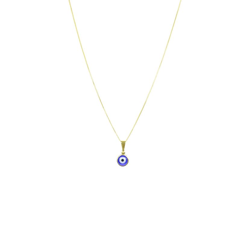 ANDREA COGGIOLA JOYAS - Collar Ojo Turco Cristal Azul Enchapado Oro 18K