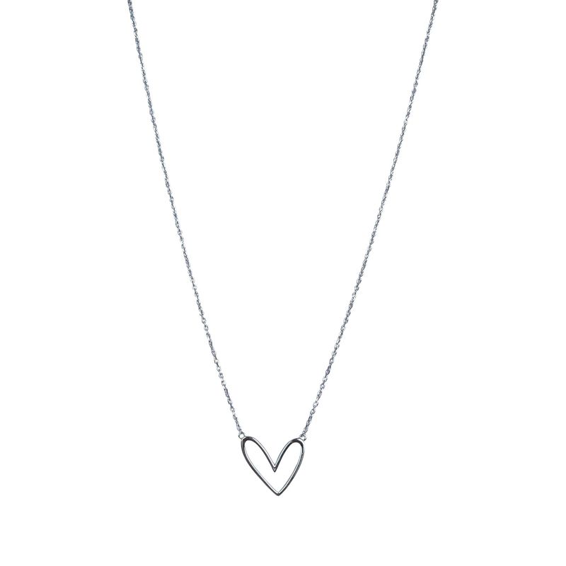 ANDREA COGGIOLA JOYAS - Collar Corazón Calado Plata Fina 925
