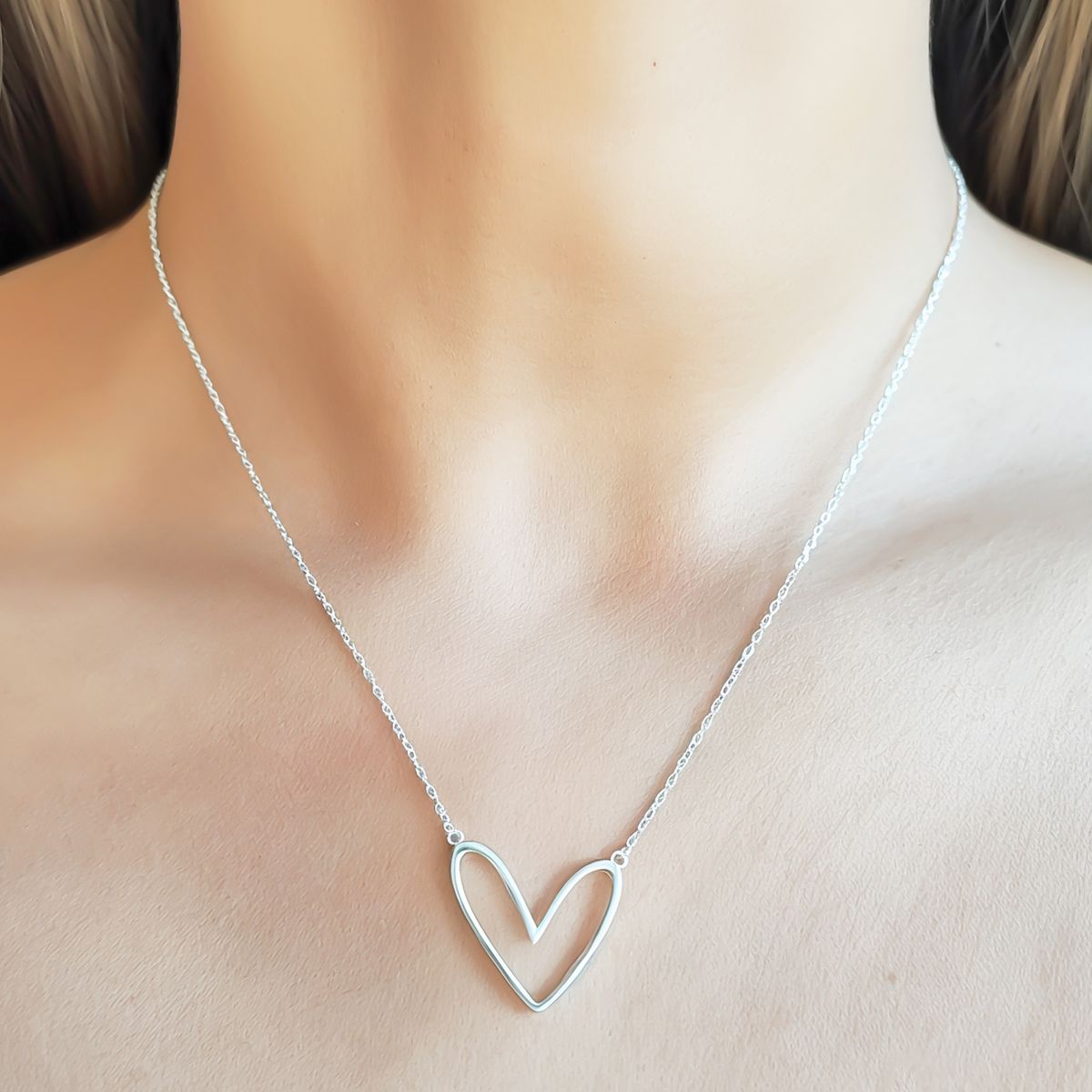 COGGIOLA - Collar Corazón Calado Plata Fina 925