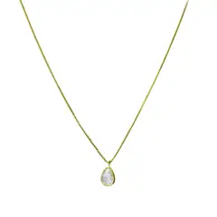 ANDREA COGGIOLA JOYAS - Collar Gota Circón Blanco Enchapado Oro 18K