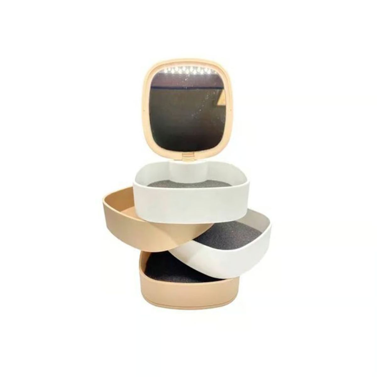 GENERICO - Organizador Joyero Con Espejo 360º 4 Niveles Tocador Hogar