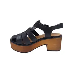 PAND G - Sandalia Negra Plataforma Mujer