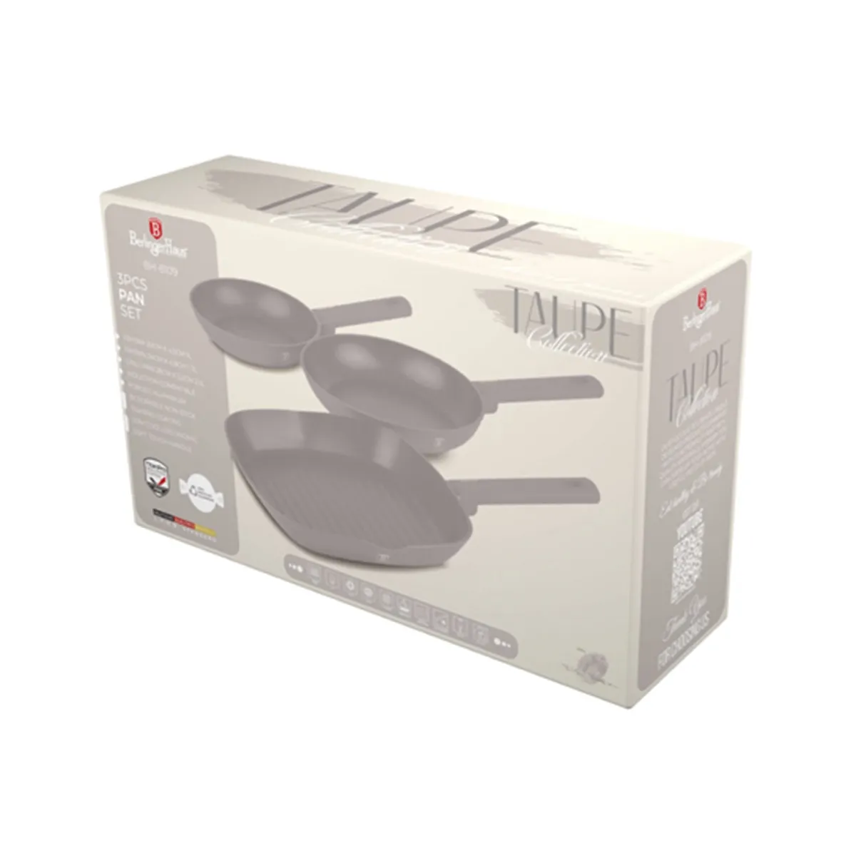 BERLINGER HAUS - SET DE SARTENES 3 PZS TAUPE COLLETION ANTIADHERENTE