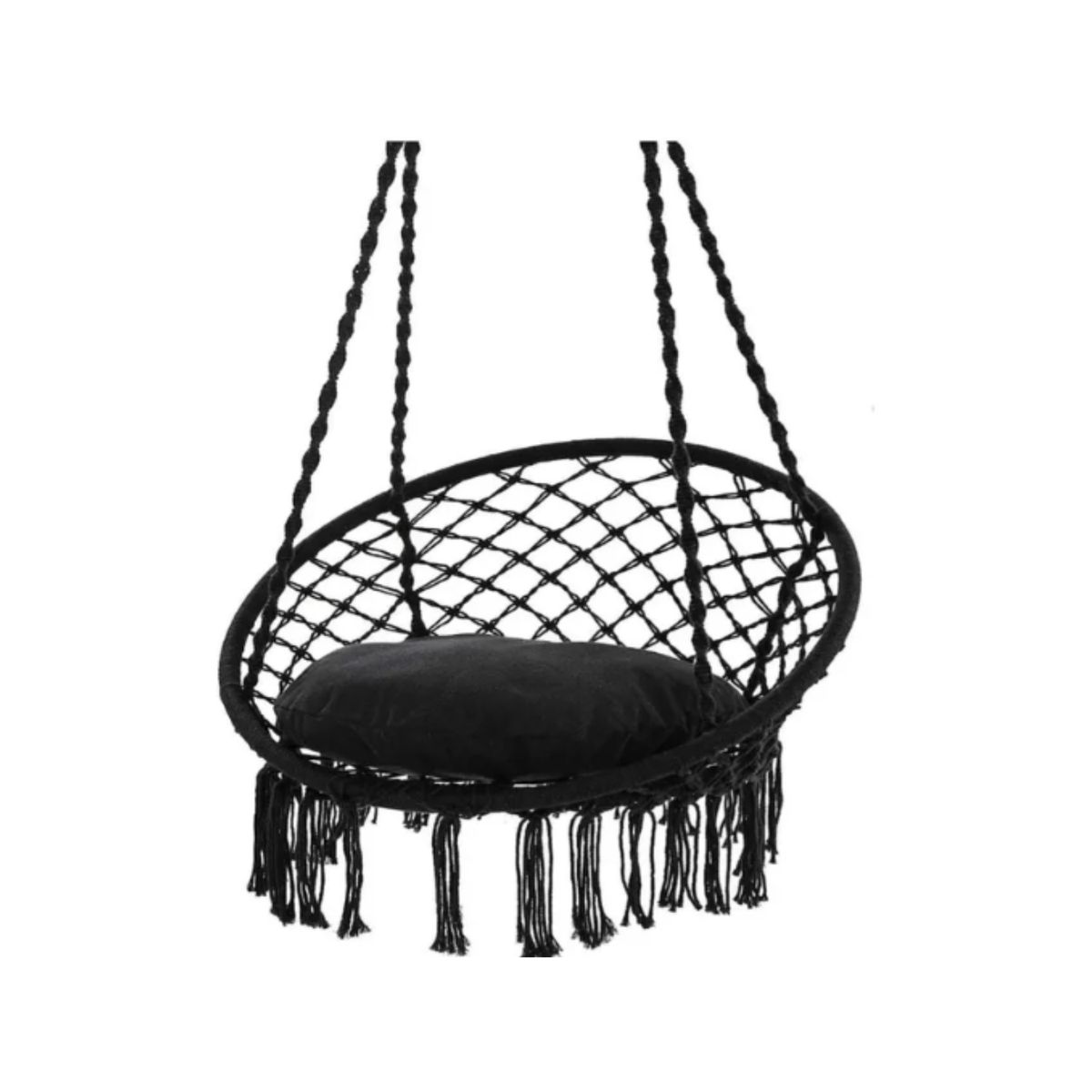 GENERICO - Silla Hamaca Colgante Columpio Terraza Negro