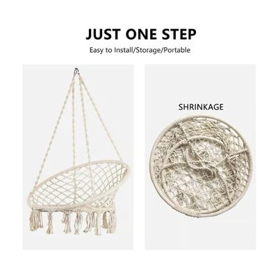 Imagen 2 del producto Silla Hamaca Colgante Columpio Terraza Beige