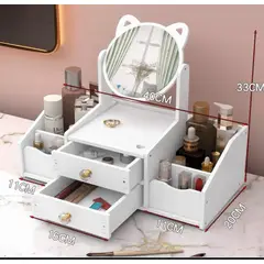 GENERICO - Cajón Con Espejo Y Repisa Organizadora De Joyero Cosméticos
