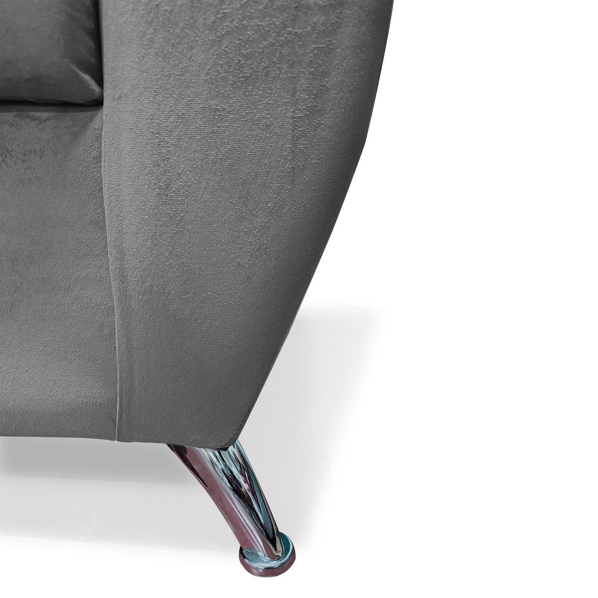 FOCUS - Sofá Napoli 3 cuerpos felpa Gris