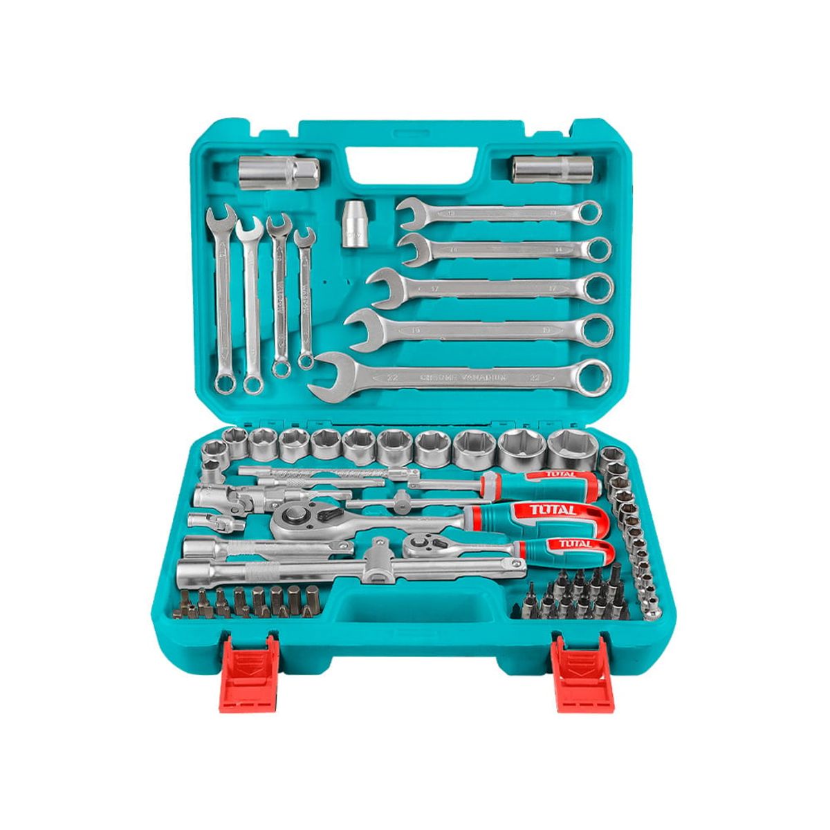 TOTAL TOOLS - Set de dados 1/4 - 1/2 82 piezas Total