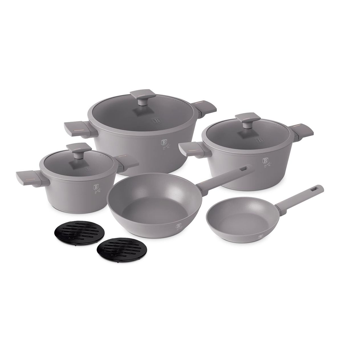 BERLINGER HAUS - BATERIA DE COCINA 10 PZS TAUPE COLLECTION ANTIADHERENTE