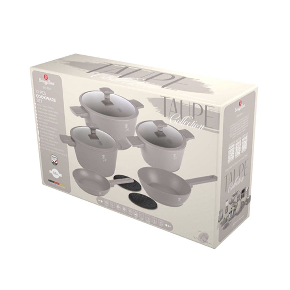 BERLINGER HAUS - BATERIA DE COCINA 10 PZS TAUPE COLLECTION ANTIADHERENTE