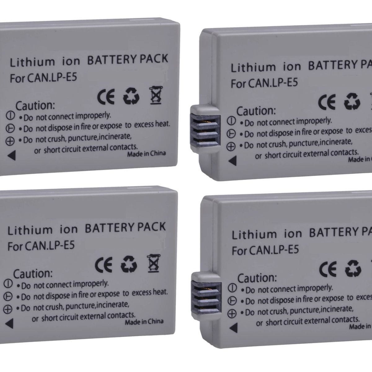 GENERICO - 4 BATERÍAS LP-E5 + CARGADOR DOBLE LC-E5 ALTERNATIVO CANON