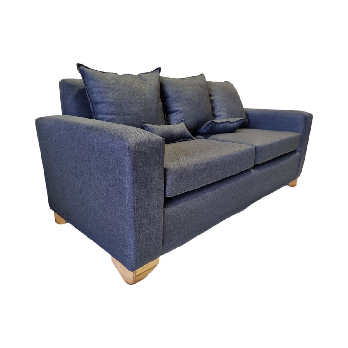 MUEBLES NEW - SOFA TRES CUERPOS GRIS OSCURO LINO