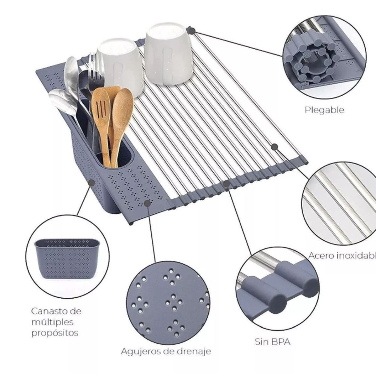 GENERICO - Escurridor Plegable Color Lab 50x38 Cm