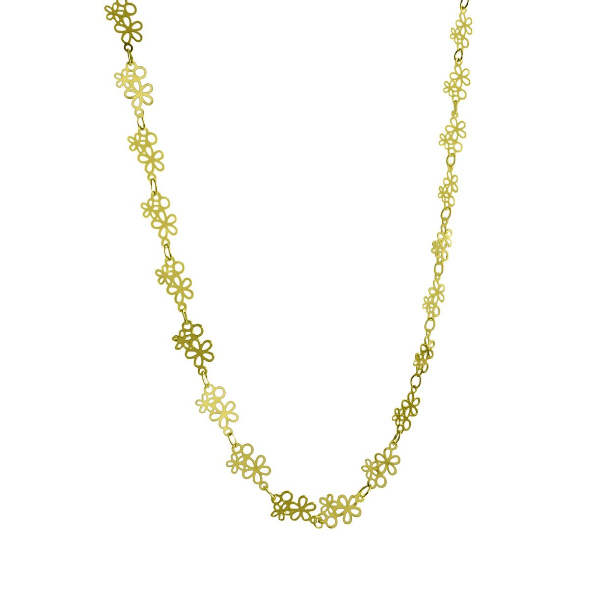 COGGIOLA - Collar Choker Doble Flor Calada Enchapado Oro 18K