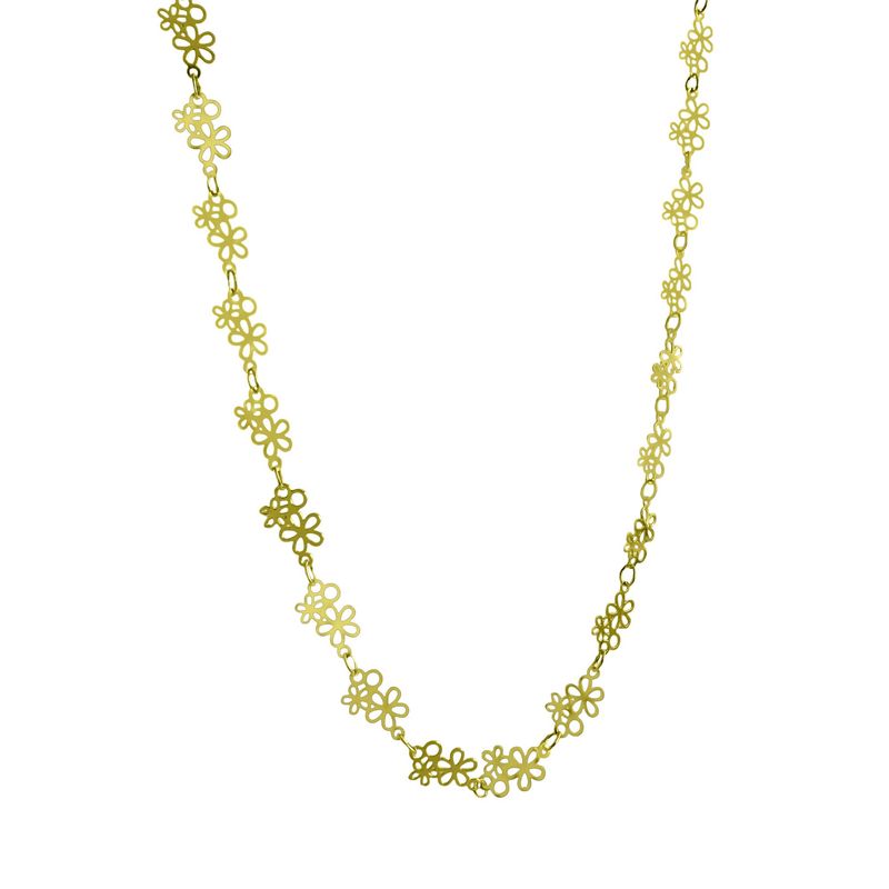 ANDREA COGGIOLA JOYAS - Collar Choker Doble Flor Calada Enchapado Oro 18K