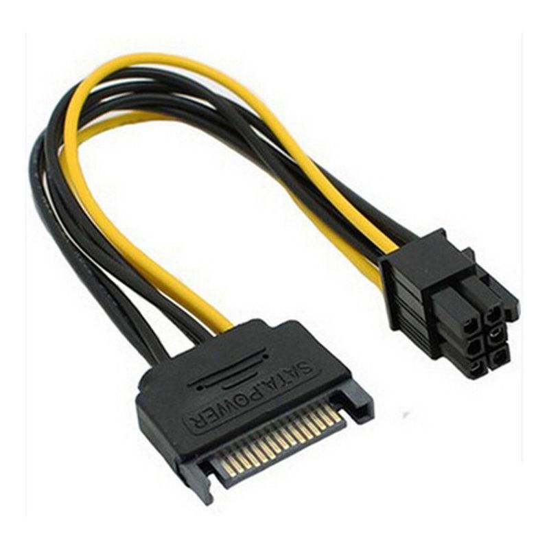 GEN - Cable Poder Sata Hembra 15pin A 6 Pin Pci Express Video