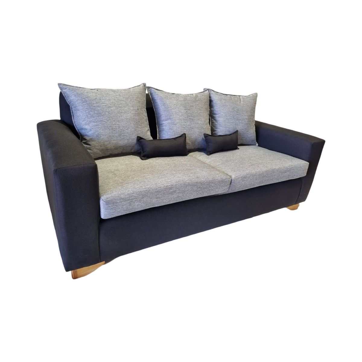 MUEBLES NEW - SOFA TRES CUERPOS GRIS LINO..
