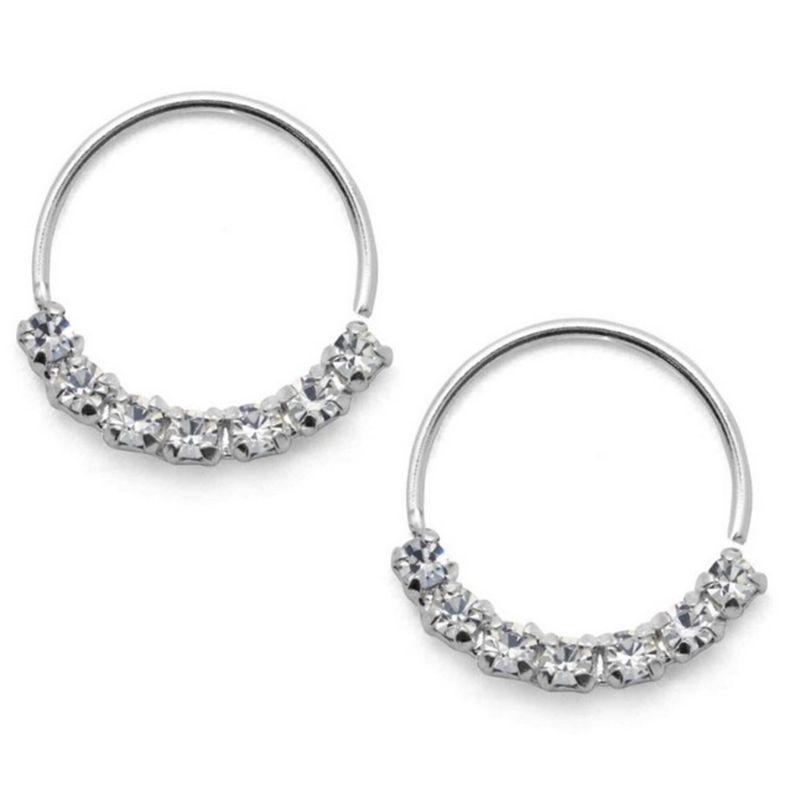 GENERICO - Aro Plata 925 Piercing Con Circones  8 mm Regalo