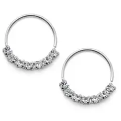 GENERICO - Aro Plata 925 Piercing Con Circones 8 mm Regalo