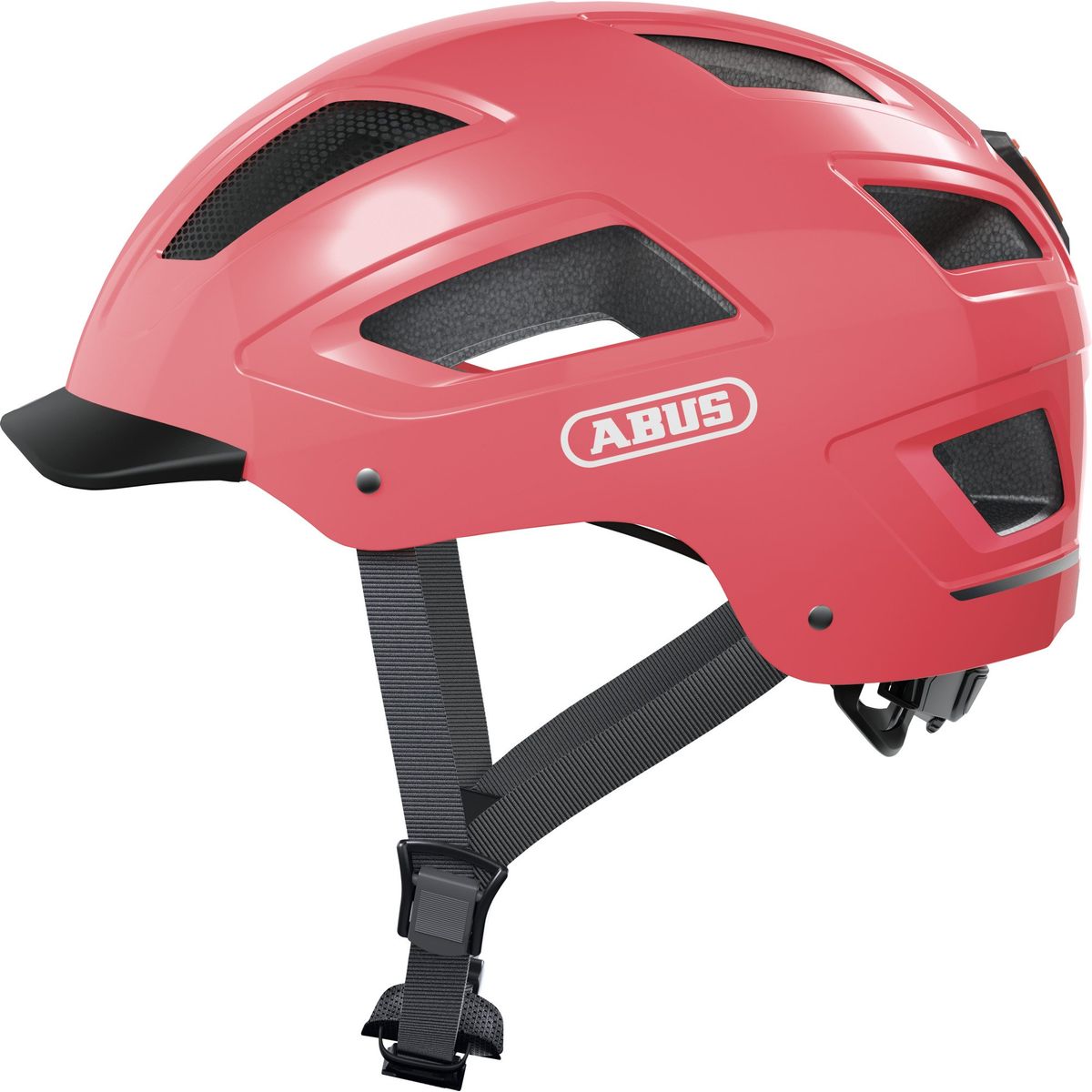 ABUS - Casco Bicicleta Hyban 2.0 Coral Vivo Talla L 57 - 61cm