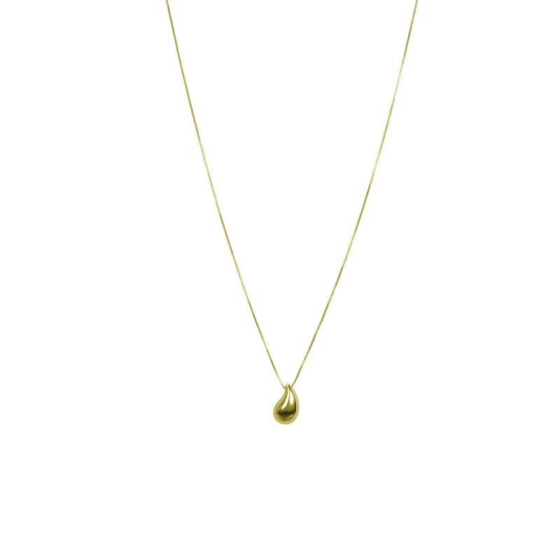 ANDREA COGGIOLA JOYAS - Collar Gota Curva Enchapado Oro 18K