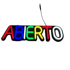 GENERICO - Letrero Led Neon Abierto Ancho 50cm Luminoso