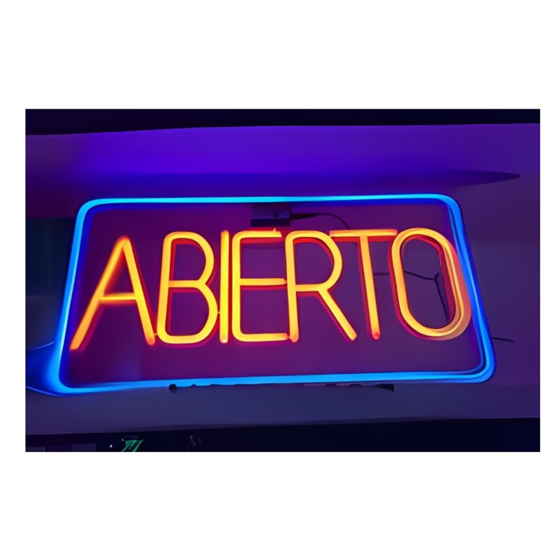 GENERICO - Letrero Led Neon Abierto 50X15cm Luminoso 220V
