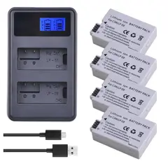 GENERICO - 4 BATERÍAS LP-E8 + CARGADOR DOBLE LC-E8 ALTERNATIVO CANON