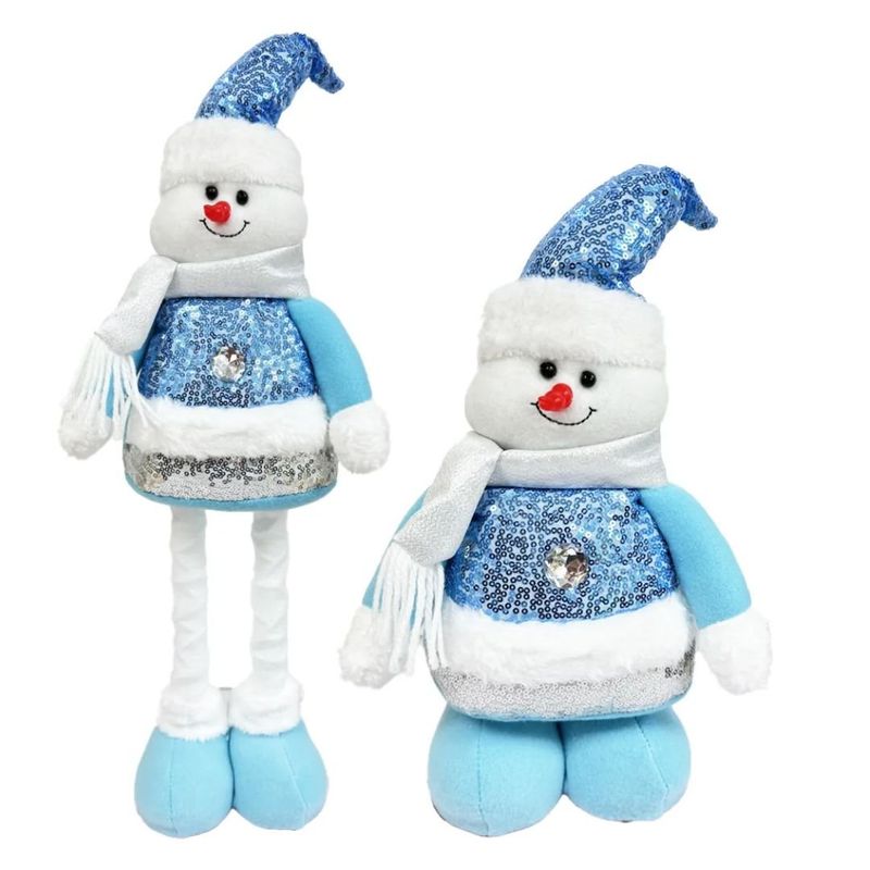 GENERICO - Monos Patas Largas Navideño 60 cm - Muñeco de Nieve Celeste
